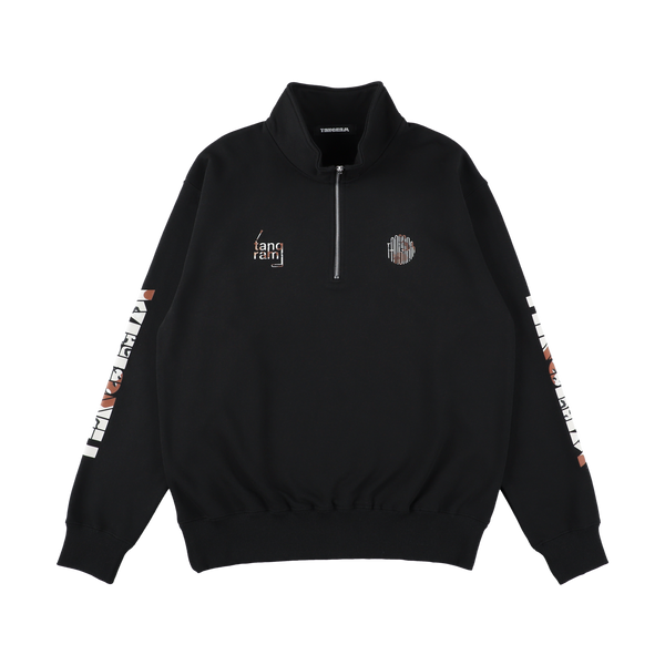 CAMO LOGO HALF ZIP SWEAT BLACK TGA-MT176