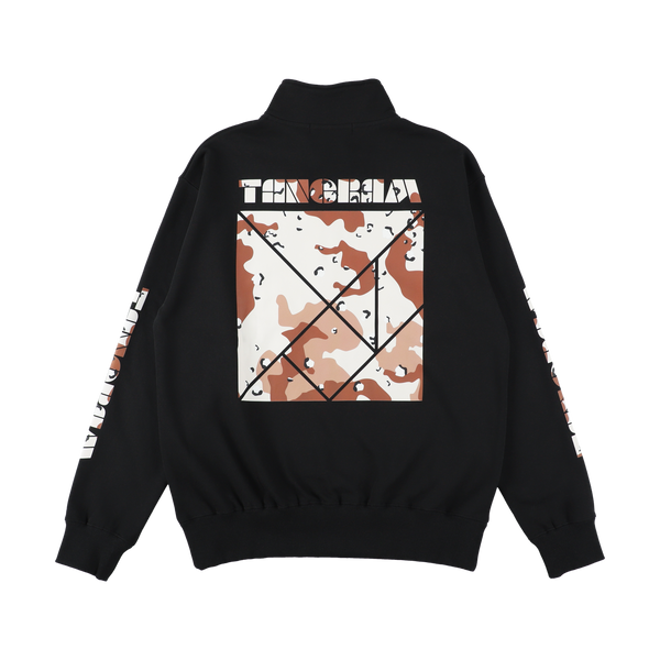 CAMO LOGO HALF ZIP SWEAT BLACK TGA-MT176