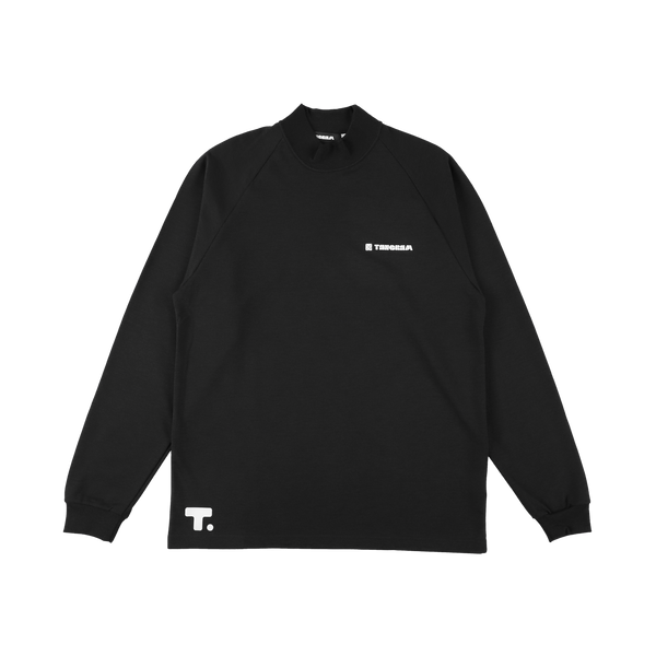 BIG MAIN LOGO AIR MOCKNECK TEE BLACK TGA-MT178