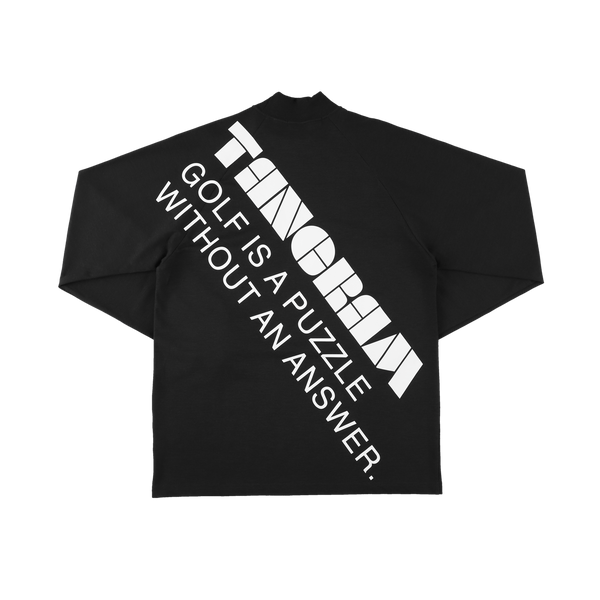 BIG MAIN LOGO AIR MOCKNECK TEE BLACK TGA-MT178
