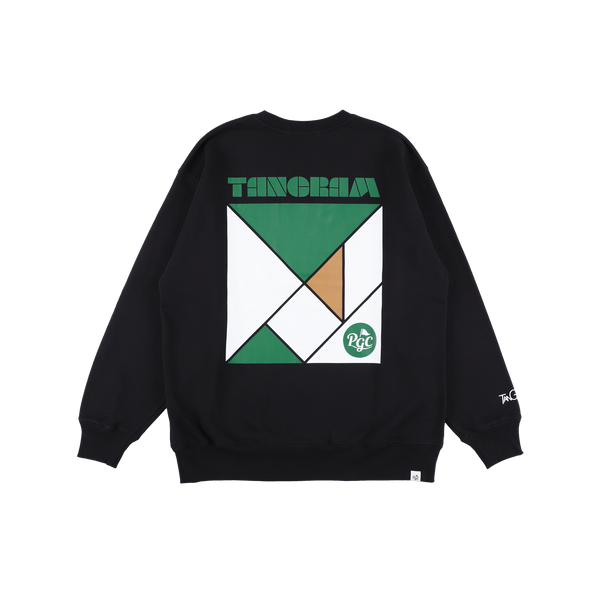 PGC × TANGRAM HEAVY WEIGHT CREW BLACK TGA-MT179