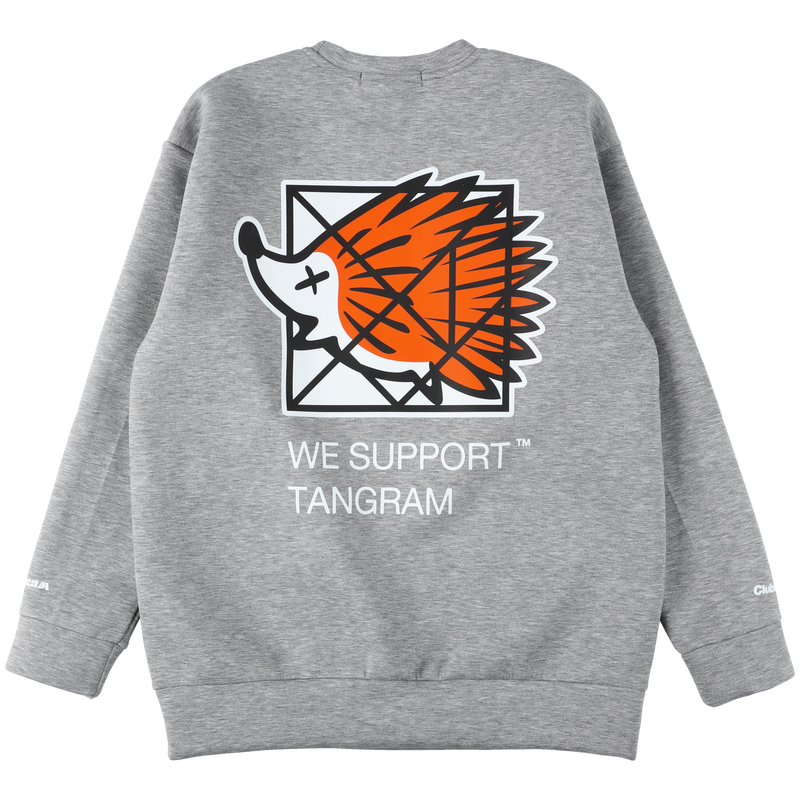 CLUBHAUS × TANGRAM DOUBLE KNIT CREW GRAY TGA-MT97
