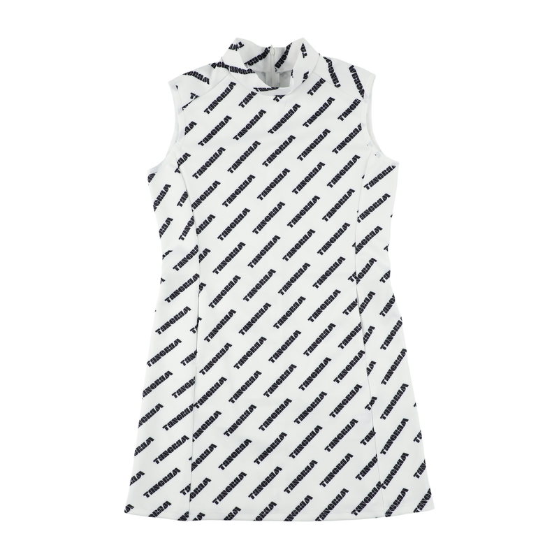 HIGH NECK STRETCH ONEPIECE WHITE / BLACK TGS-LO01