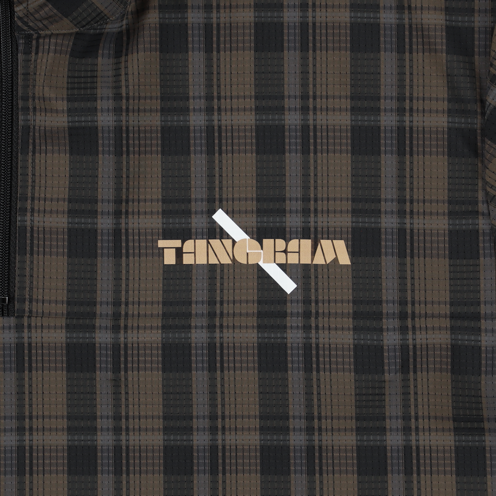 Saturdays NYC × TANGRAM DotAir® HALF ZIP PISTE BROWN CHECK (PLAID) TGS