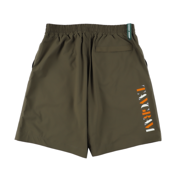 PUZZLE LOGO MICRO RIP-STOP STRETCH SHORTS OLIVE TGS-MP22