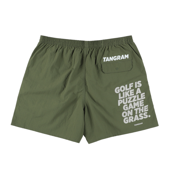 REFLECTOR BACK NYLON SHORTS OLIVE TGS-MP68