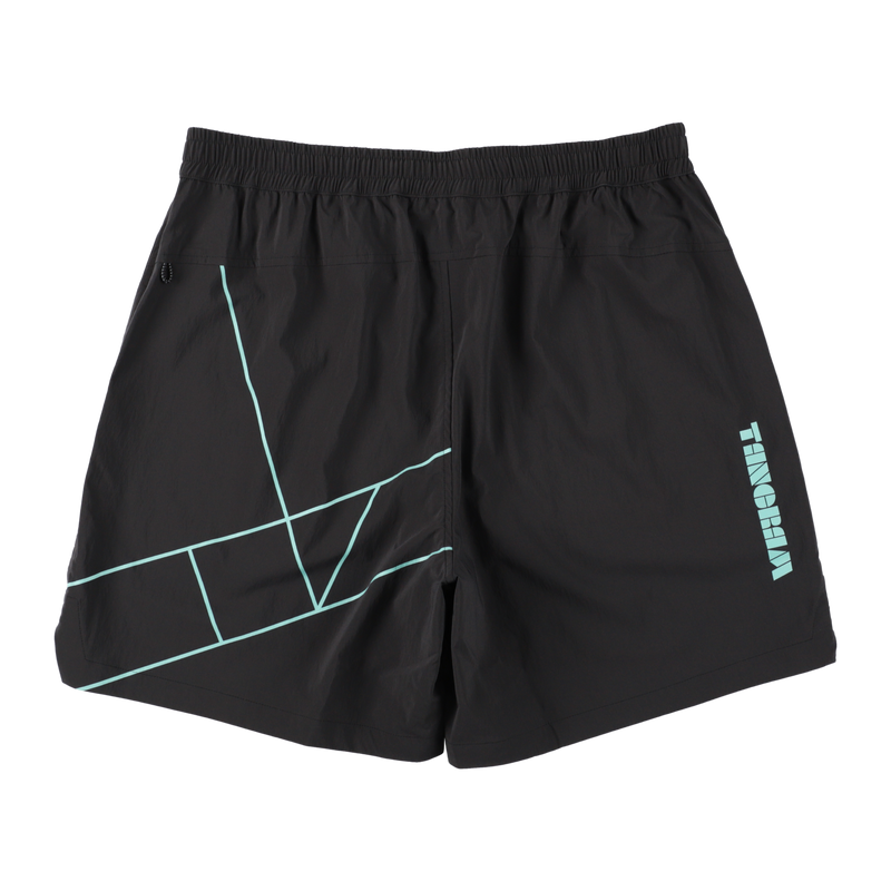 TANGRAM ブラックショートパンツ Mサイズ EFFLORESCENCE × TANGRAM NYLON STRETCH SHORTS BLACK TGS-MP95