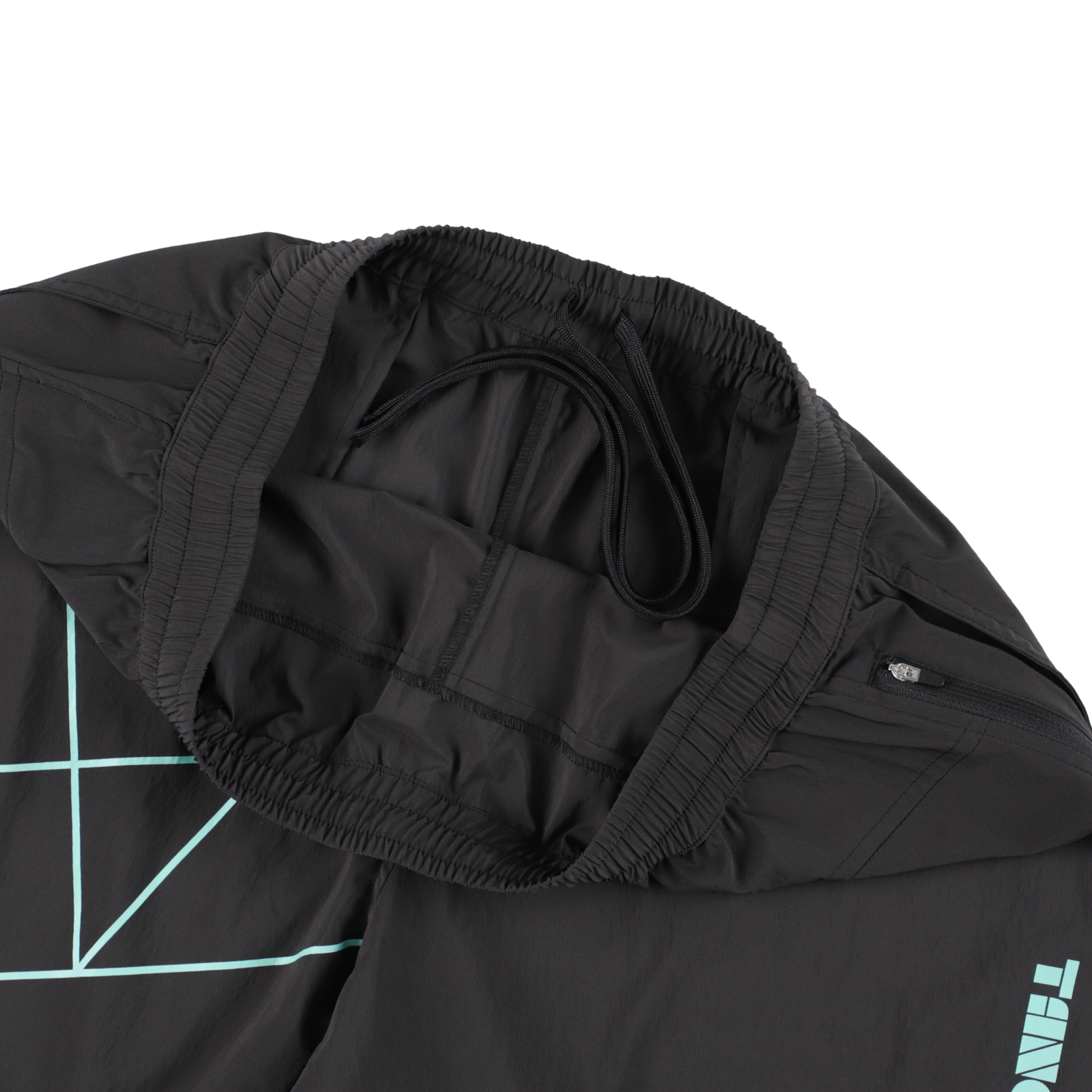 EFFLORESCENCE × TANGRAM NYLON STRETCH SHORTS BLACK TGS-MP95