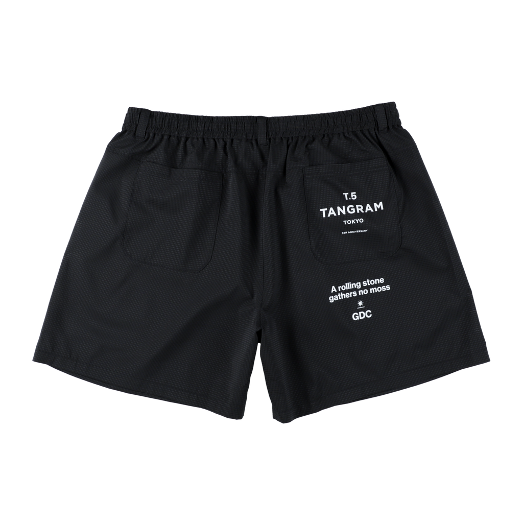 tangram PUZZLE LOGO ACTIVE SHORTS 黒 Sサイズ TANGRAM x Saturdays