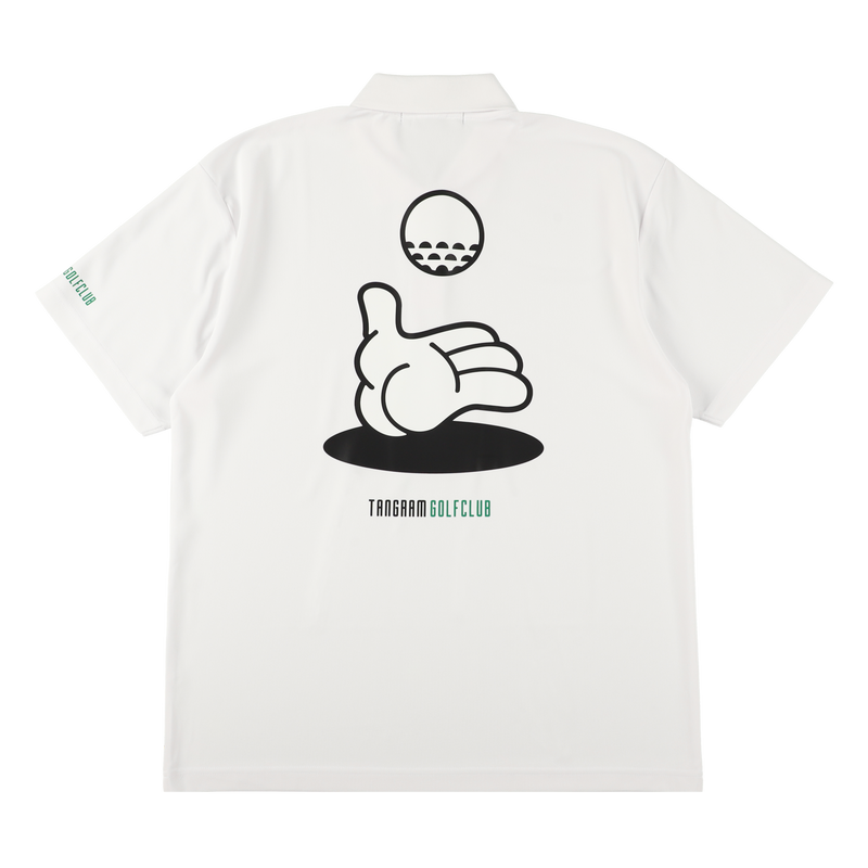 GOLF CLUB HAND ILLUST POLO SHIRTS WHITE TGS-MPL105
