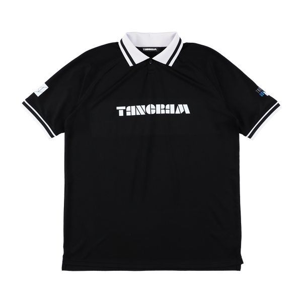 LINE PUZZLE LOGO ACTIVE POLO SHIRTS BLACK TGS-MPL111