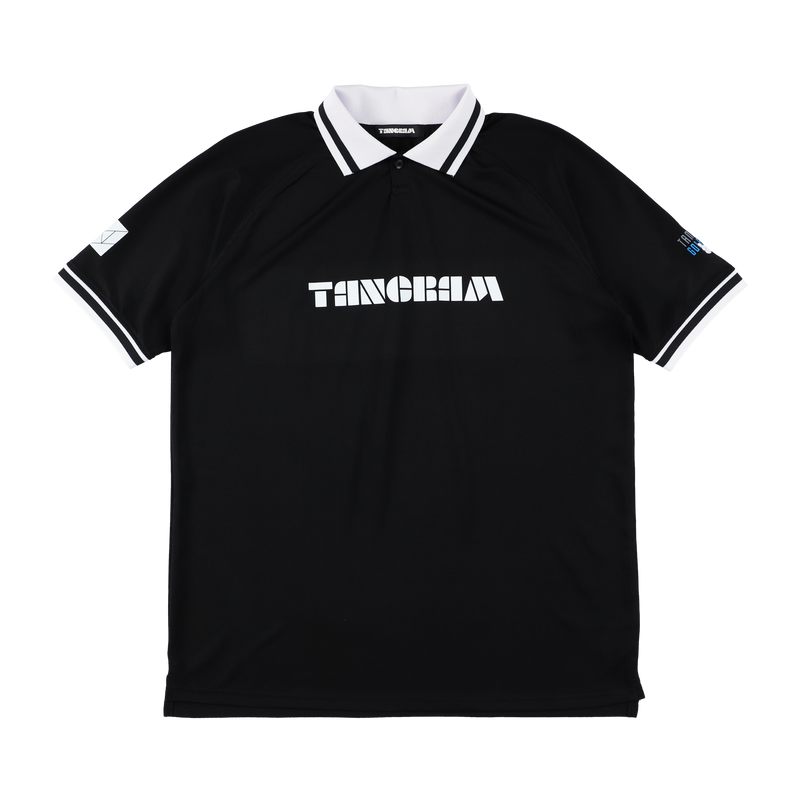 LINE PUZZLE LOGO ACTIVE POLO SHIRTS BLACK TGS-MPL111