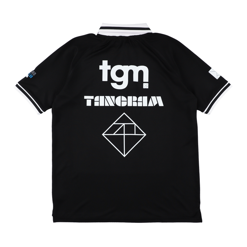 LINE PUZZLE LOGO ACTIVE POLO SHIRTS BLACK TGS-MPL111