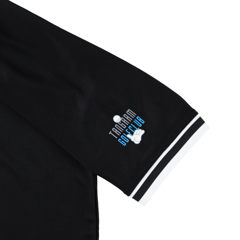 LINE PUZZLE LOGO ACTIVE POLO SHIRTS BLACK TGS-MPL111