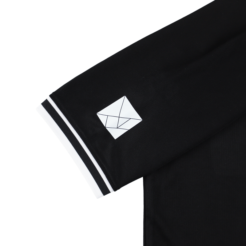 LINE PUZZLE LOGO ACTIVE POLO SHIRTS BLACK TGS-MPL111