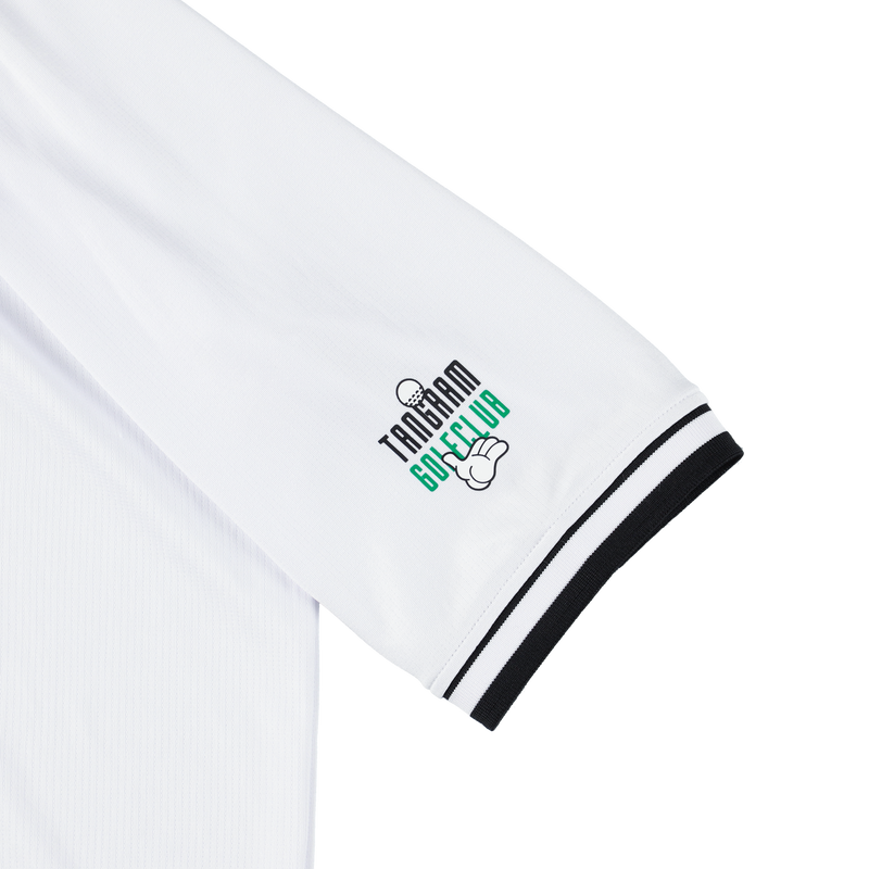 LINE PUZZLE LOGO ACTIVE POLO SHIRTS WHITE TGS-MPL111