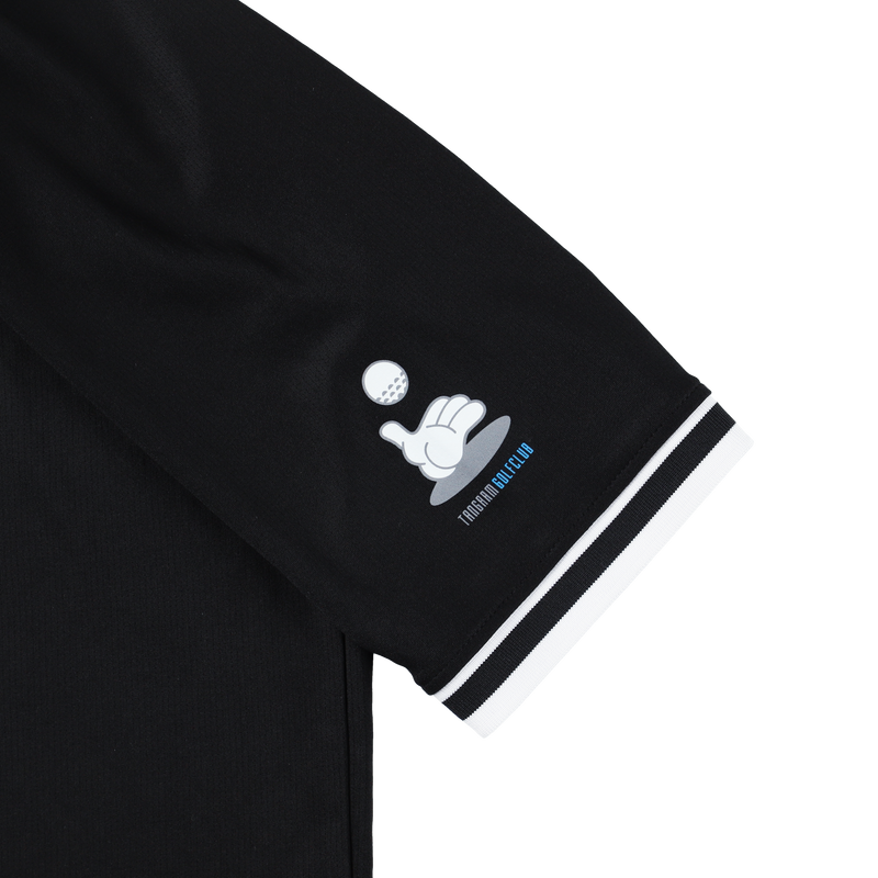 TURF LOGO ACTIVE POLO SHIRTS BLACK TGS-MPL112