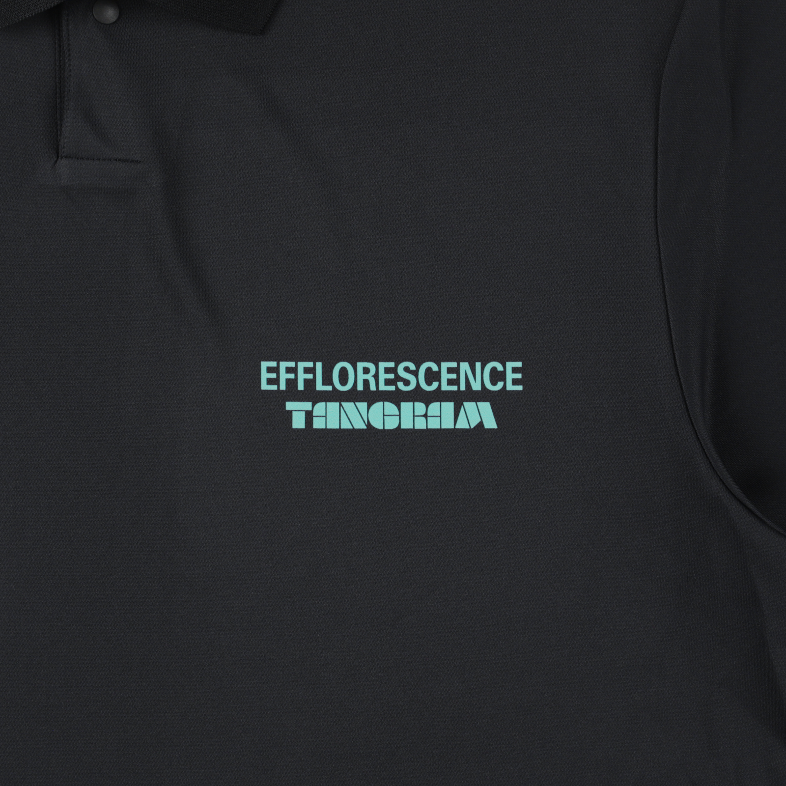 EFFLORESCENCE × TANGRAM ONE SNAP POLO BLACK TGS-MPL118