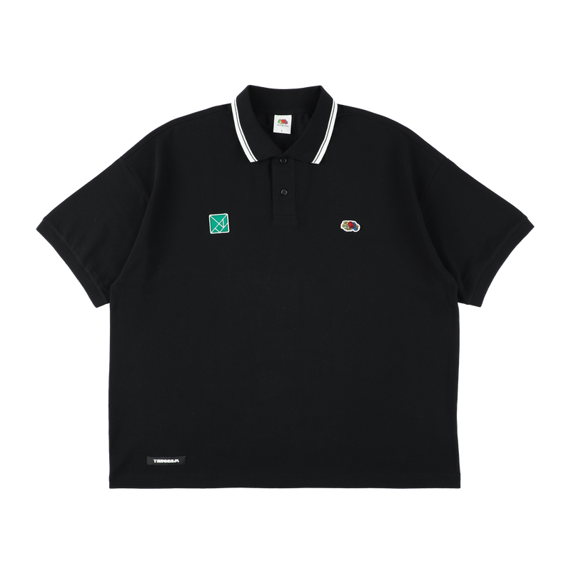 FRUIT OF THE LOOM × TANGRAM POLO SHIRTS 【2PAC SET】WHITE＆BLACK TGS-MPL120