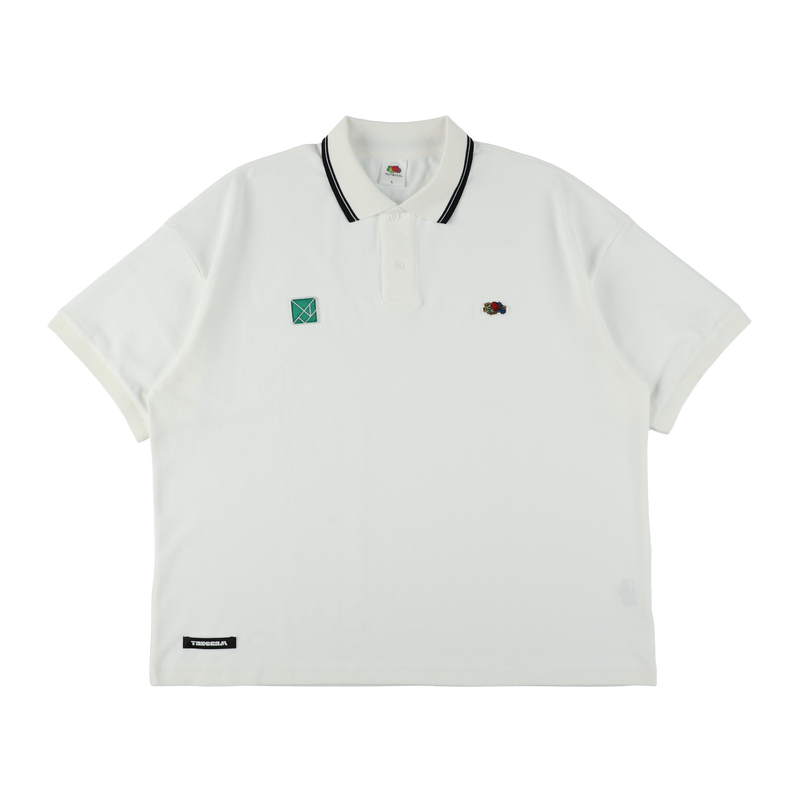 FRUIT OF THE LOOM × TANGRAM POLO SHIRTS 【2PAC SET】WHITE＆BLACK TGS-MPL120