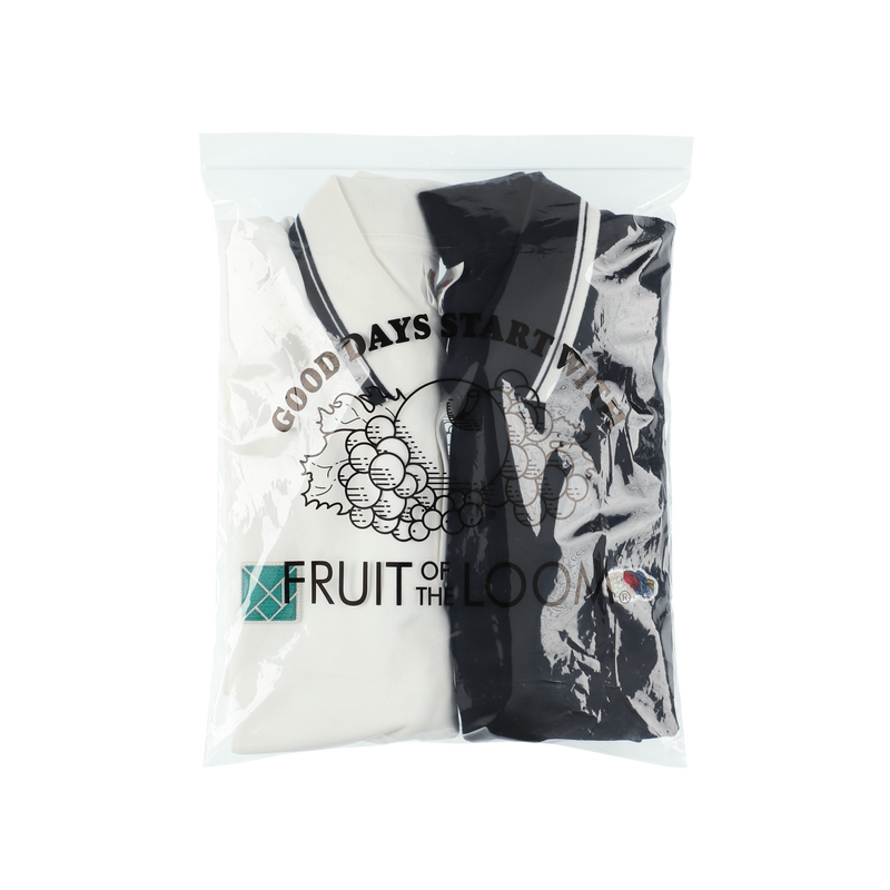 FRUIT OF THE LOOM × TANGRAM POLO SHIRTS 【2PAC SET】WHITE＆BLACK TGS-MPL120