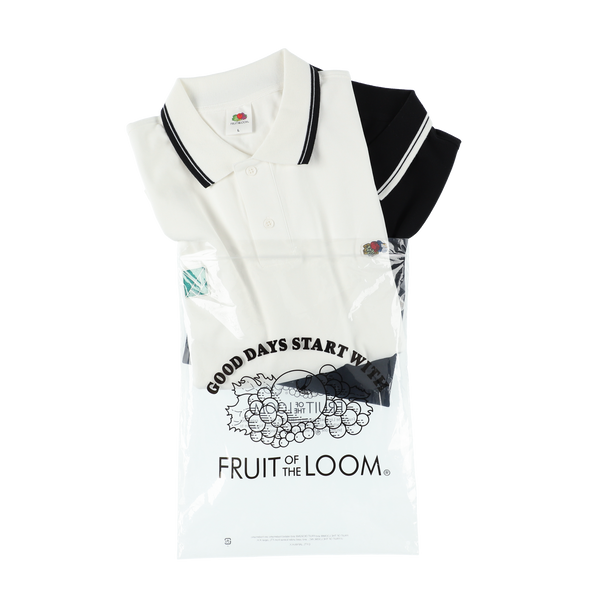 FRUIT OF THE LOOM × TANGRAM POLO SHIRTS 【2PAC SET】WHITE＆BLACK TGS-MPL120