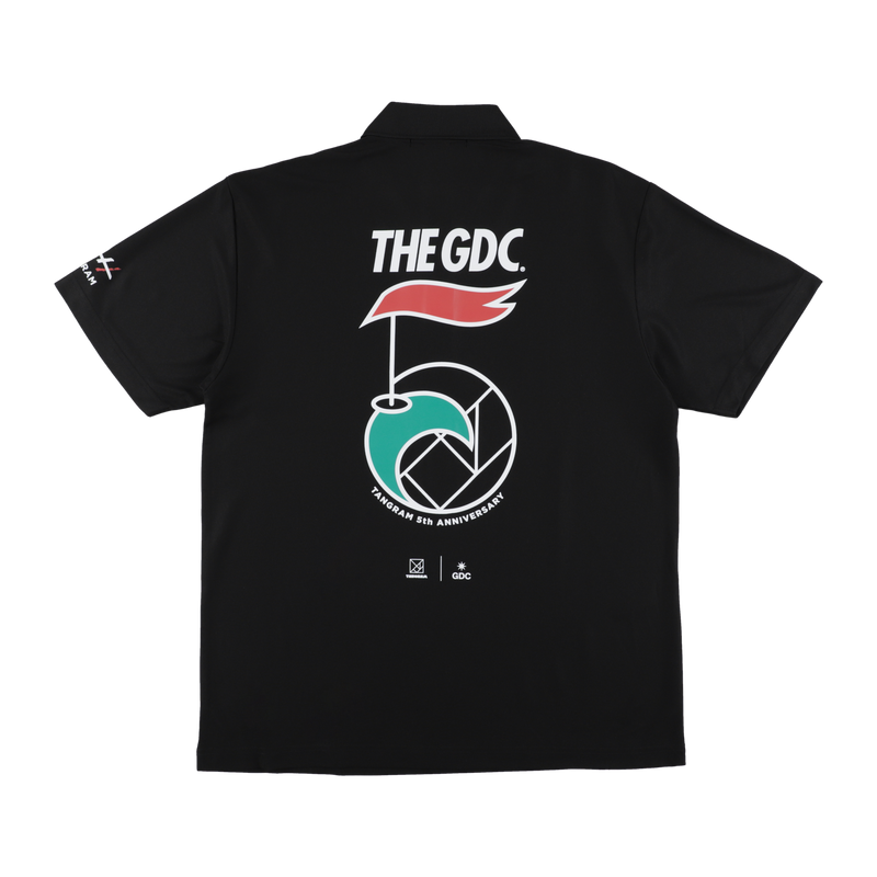 GDC×TANGRAM . 5周年POLO SHIRTS BLACK TGS GDC×TANGRAM 5TH ANNIV. WING FLAG POLO SHIRTS BLACK TGS-MPL123