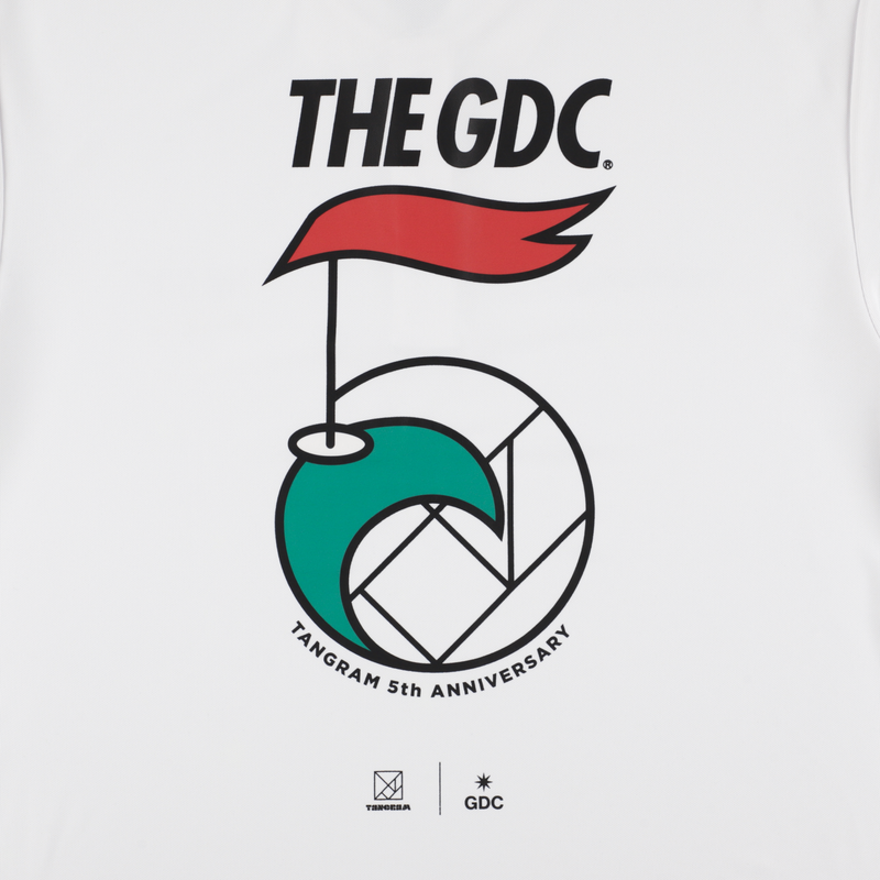 GDC×TANGRAM 5TH ANNIV. WING FLAG POLO SHIRTS WHITE TGS-MPL123