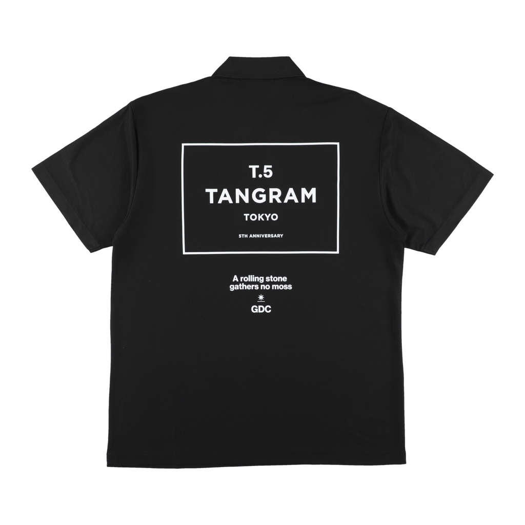 GDC×TANGRAM . 5周年POLO SHIRTS BLACK TGS GDC×TANGRAM 5TH ANNIV. T.5 TOKYO POLO SHIRTS BLACK TGS-MPL125
