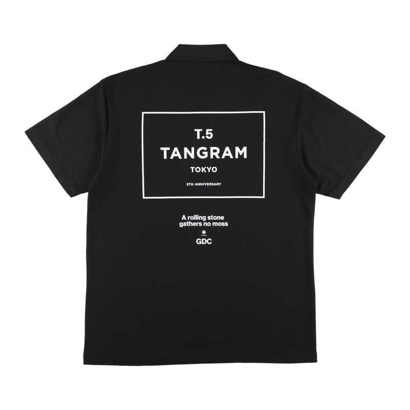 GDC×TANGRAM . 5周年POLO SHIRTS BLACK TGS GDC×TANGRAM 5TH ANNIV. T.5 TOKYO POLO SHIRTS BLACK TGS-MPL125