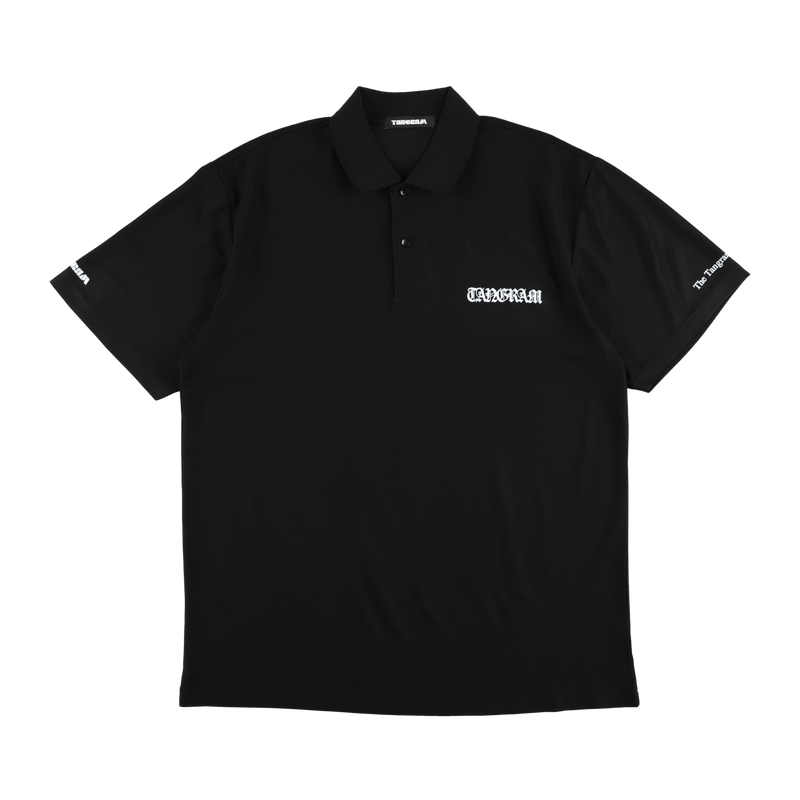 BLACK LETTER LOGO POLO SHIRTS BLACK TGS-MPL126 – TANGRAM