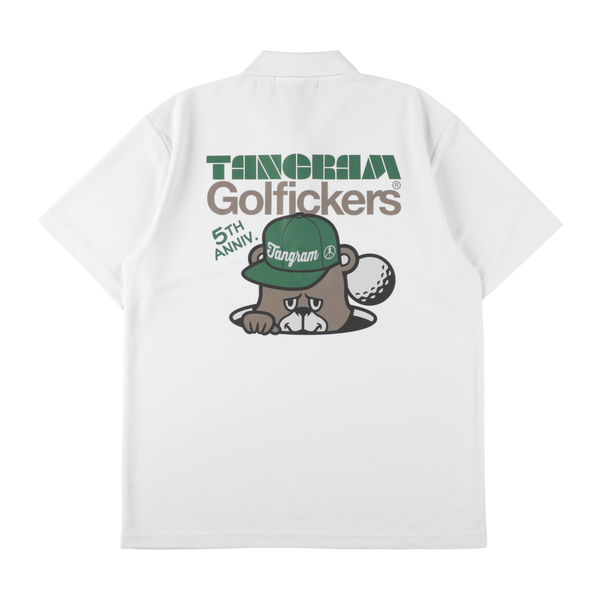 Golfickers × TANGRAM 5TH ANNIV. POLO SHIRTS WHITE TGS-MPL127【受注 Golfickers × TANGRAM 5TH ANNIV. POLO SHIRTS WHITE TGS-MPL127【受注