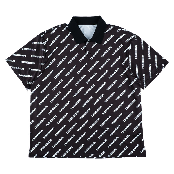 ONE SNAP BIG SILHOUETTE POLO -TILT LOGO- BLACK / WHITE TGS-MPL36 