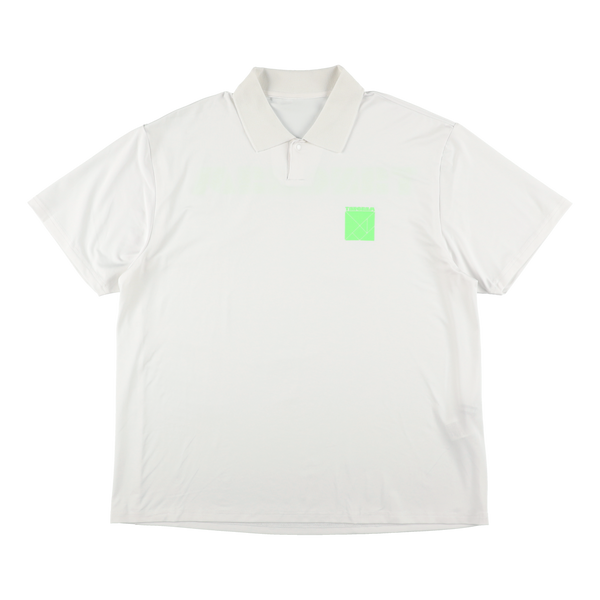 ONE SNAP BIG SILHOUETTE NEON POLO WHITE / FLUORESCENT GREEN TGS-MPL38