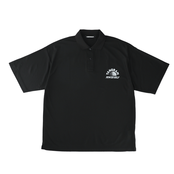 POWER GOLF BIG POLO SHIRTS（BIG SILHOUETTE）BLACK TGS-MPL45