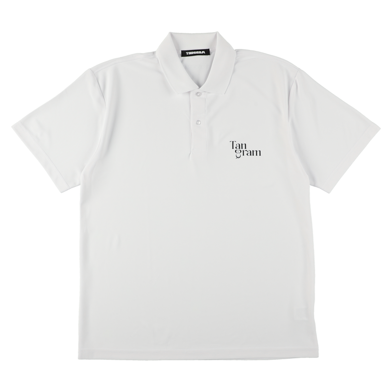 LABEL LOGO POLO SHIRTS WHITE TGS-MPL79