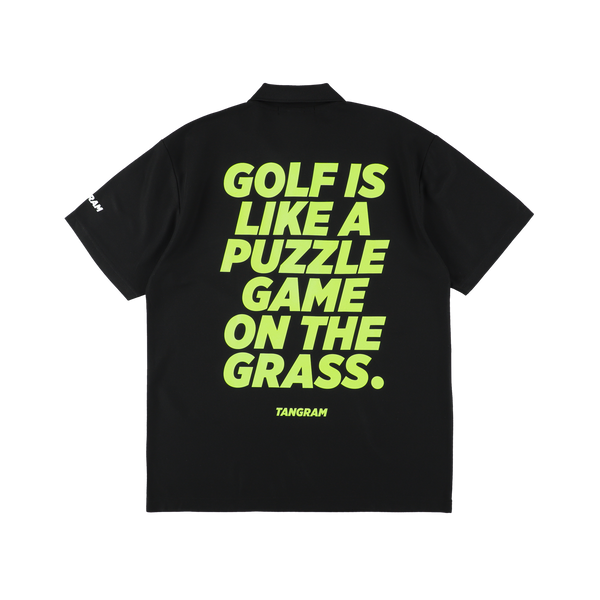 ON THE GRASS NEON POLO SHIRTS BLACK TGS-MPL87