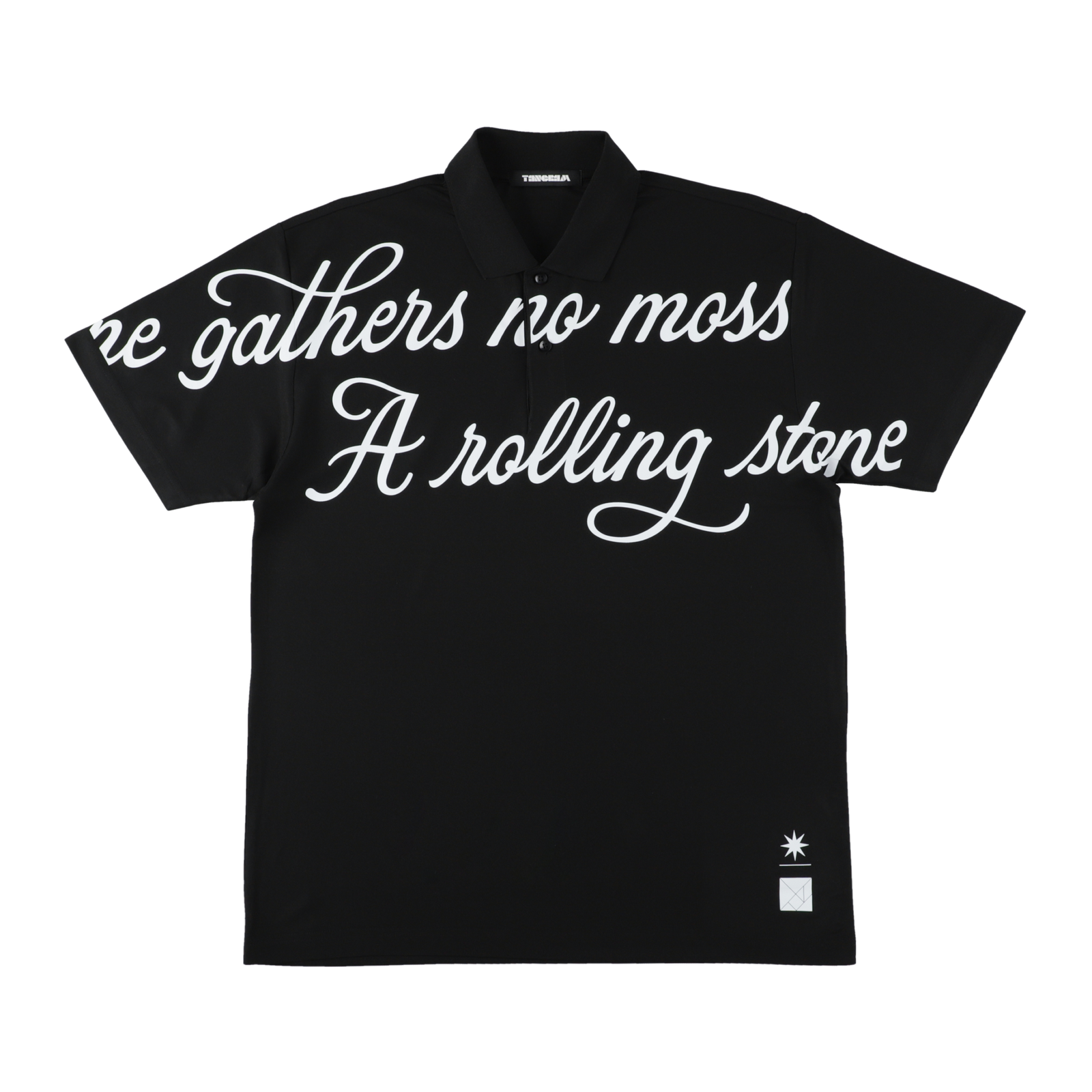 GDC×TANGRAM 5TH ANNIV. ROLLING STONE POLO SHIRTS BLACK TGS-MPLGDC01