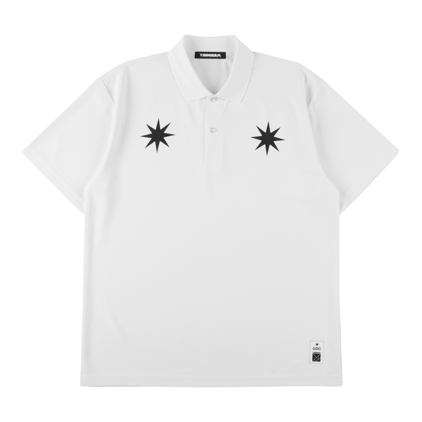 Golfickers × TANGRAM 5周年記念 ポロシャツ ホワイト GDC×TANGRAM 5TH ANNIV. GDC STAR POLO SHIRTS WHITE TGS-MPLGDC02