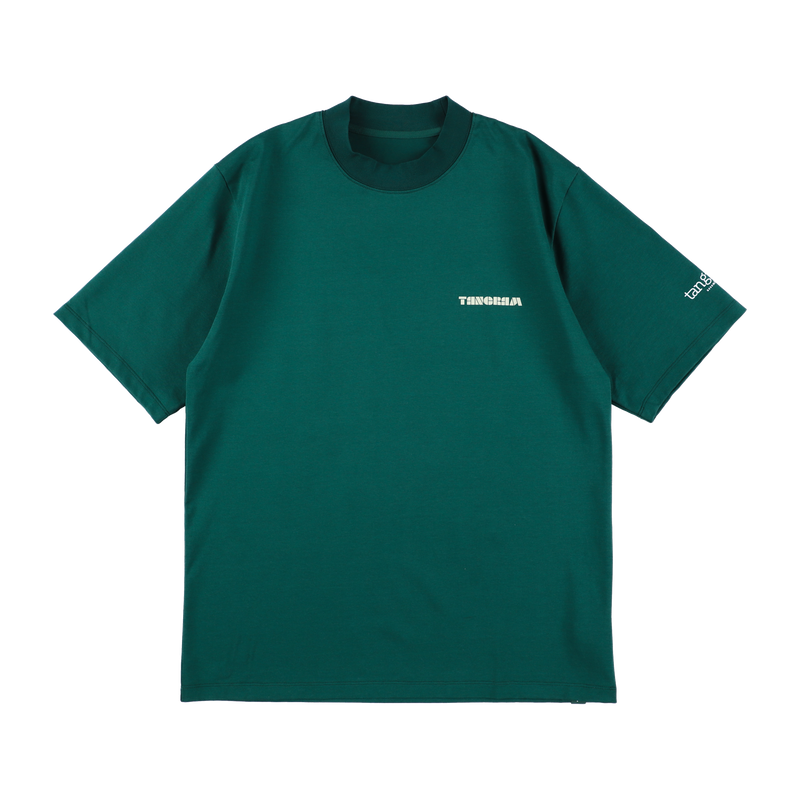 PUZZLE LOGO SHORT MOCK NECK GREEN TGS-MT111