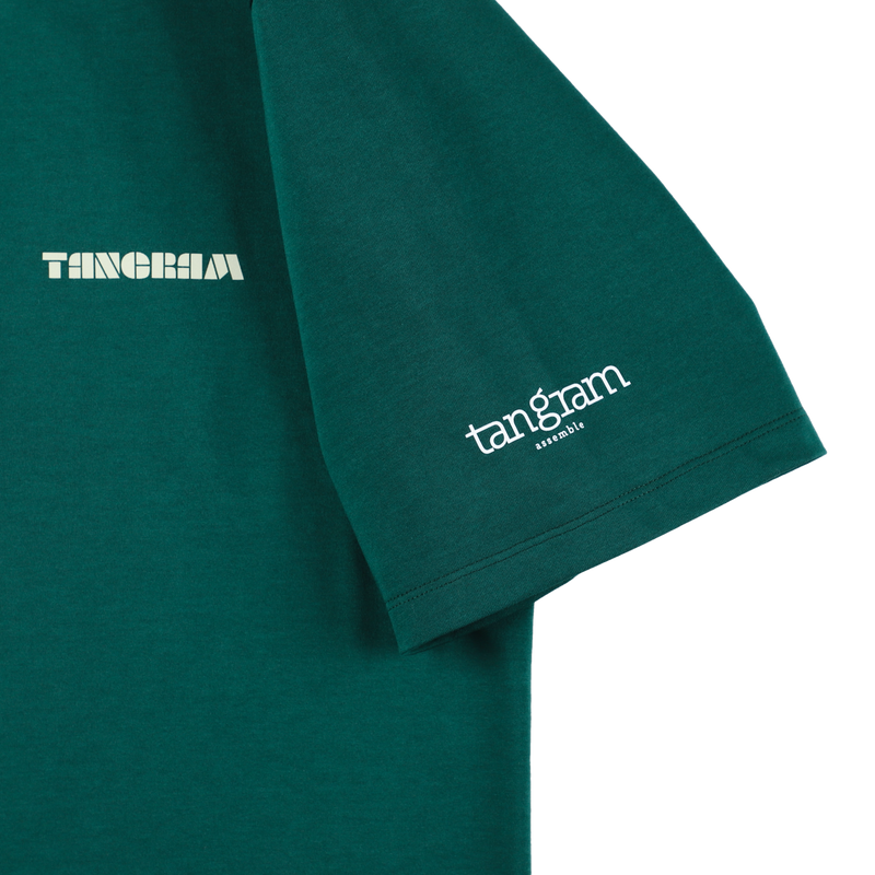 PUZZLE LOGO SHORT MOCK NECK GREEN TGS-MT111