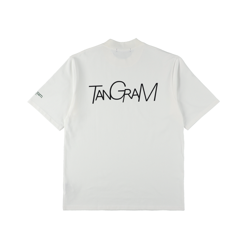 TSL LOGO SHORT MOCK NECK WHITE TGS-MT112