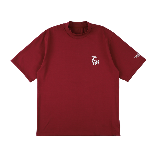 TSL LOGO SHORT MOCK NECK BURGUNDY TGS-MT114