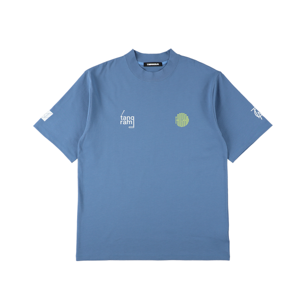 LOGO SHORT MOCK NECK BLUE TGS-MT120