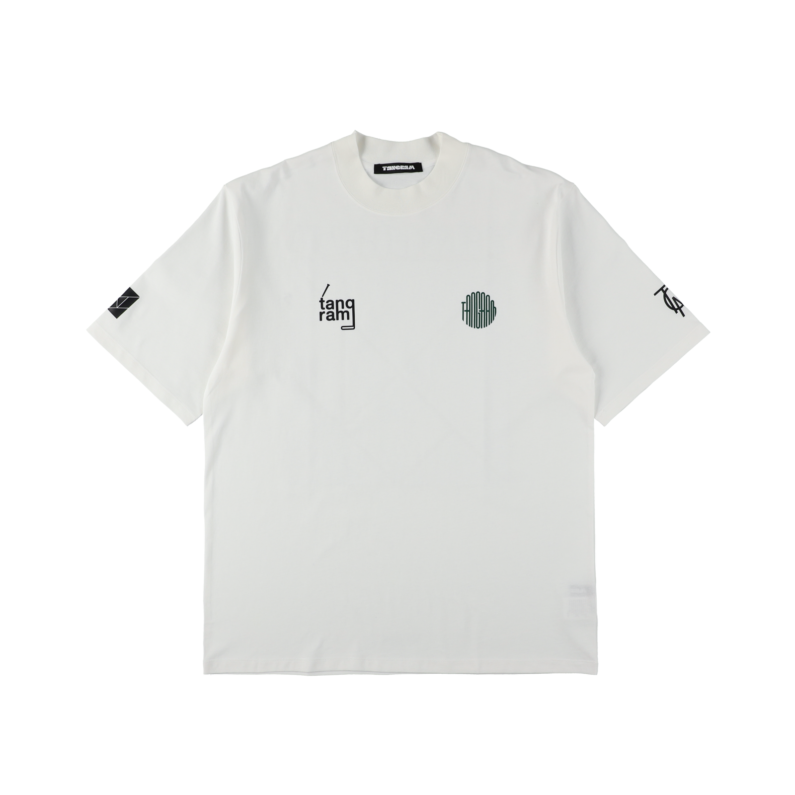 LOGO SHORT MOCK NECK WHITE TGS-MT120 – TANGRAM