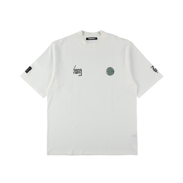 LOGO SHORT MOCK NECK  WHITE TGS-MT120