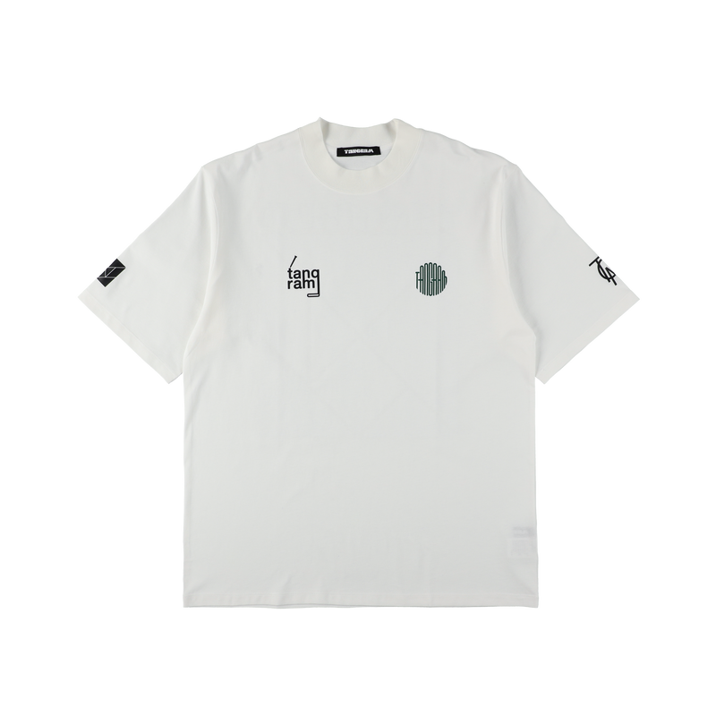 LOGO SHORT MOCK NECK  WHITE TGS-MT120