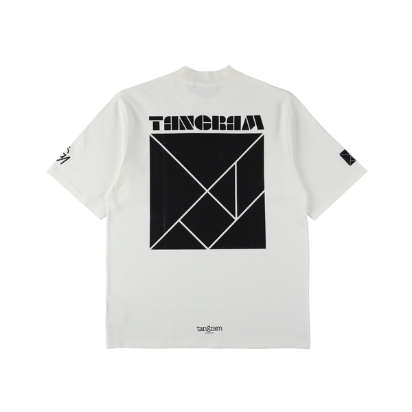 LOGO SHORT MOCK NECK  WHITE TGS-MT120