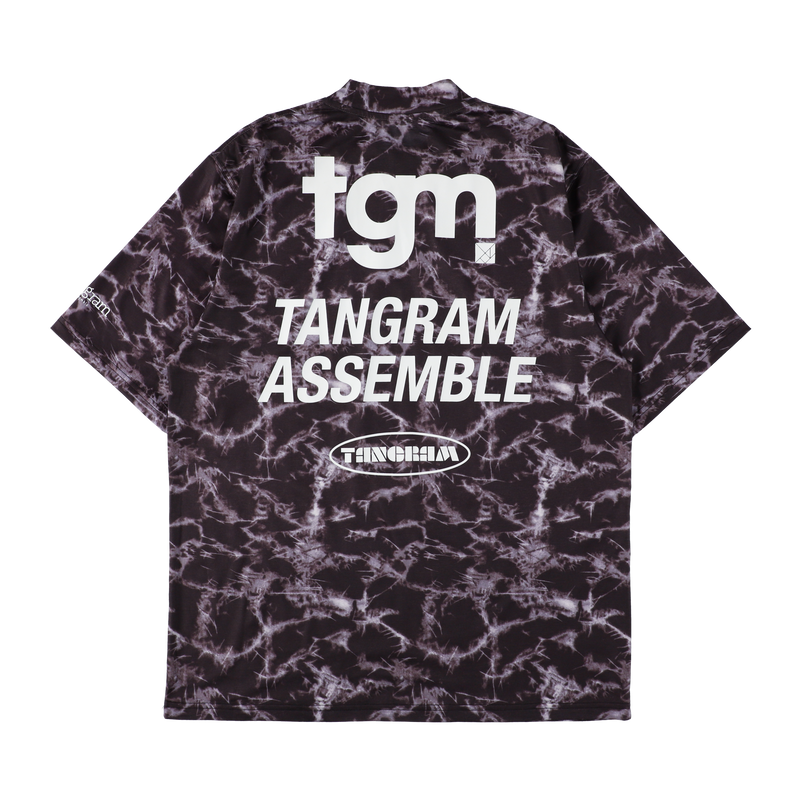 TIE-DYE TURF MOCK NECK BLACK TGS-MT124