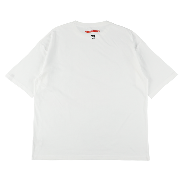 WO BIKES × TANGRAM BIG SILHOUETTE TEE WHITE TGS-MT128